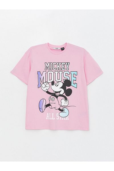 LC Waikiki Dámské tričko s potiskem Mickey Mouse - výstřih, krátký rukáv