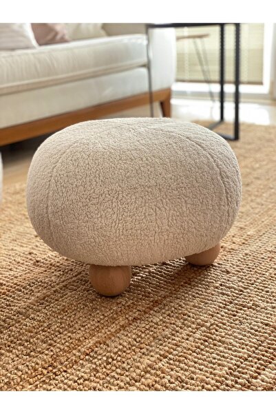 Bilgin Design Teddy Puf Kırık Beyaz