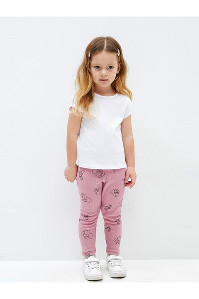 LC Waikiki Dumbo Printed Baby Girl Tights with Elastic Waist