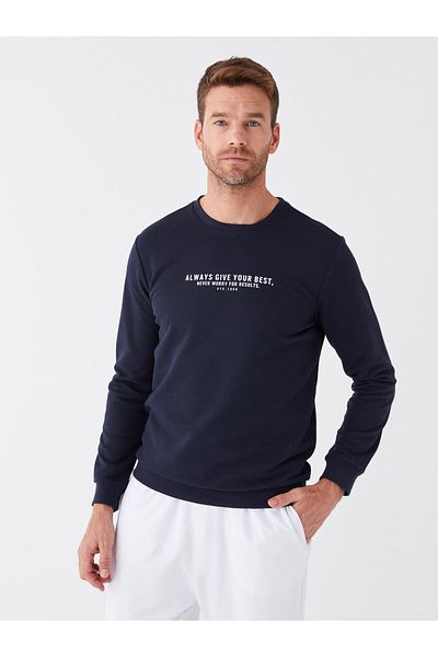 LC Waikiki Men's Sweatshirt - Crew Neck, Long Sleeve, Printed