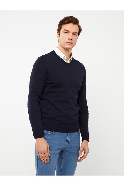 LC Waikiki Men's Knitwear Sweater - V-Neck, Long Sleeve