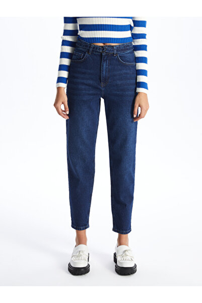LC Waikiki Dámské džínové kalhoty - pásek v pase, střih pro maminku