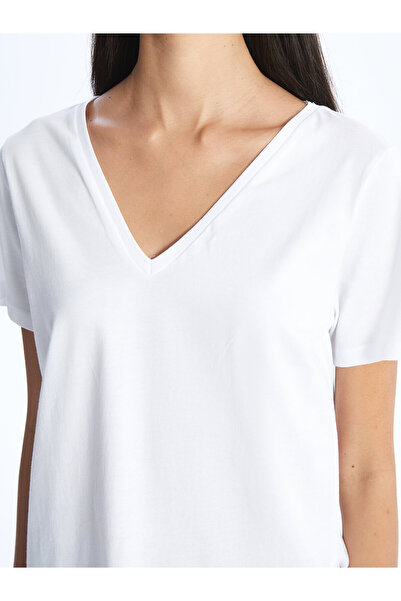 LC Waikiki Női V-nyakú, rövid ujjú póló