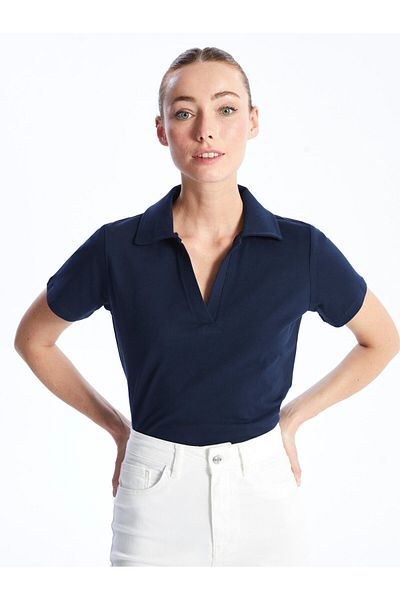 LC Waikiki Polo Neck Plain Short Sleeve Women's T-Shirt