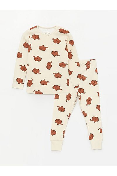 LC Waikiki Crew Neck Printed Baby Boy Pajama Set