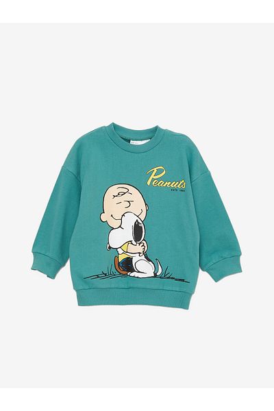 LC Waikiki Snoopy potištěná mikina a kalhoty s dlouhým rukávem Crew Neck s dlouhým rukávem, sada 2 kusů
