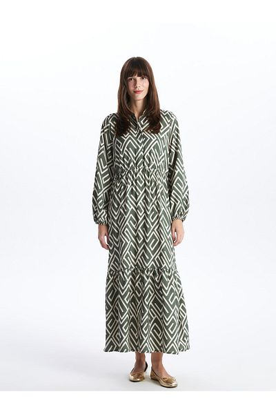 LC Waikiki Long Sleeve Patterned Women's Shirt Dress