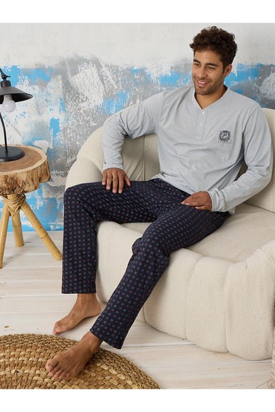 CLQTH Ανδρικό σετ πιτζάμες 4 σεζόν Premium Soft Textured Pocket