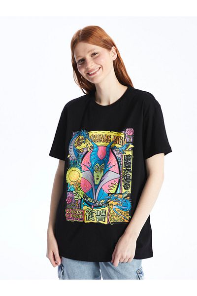 LC Waikiki Crew Neck Villains Printed Short Sleeve Women's T-Shirt