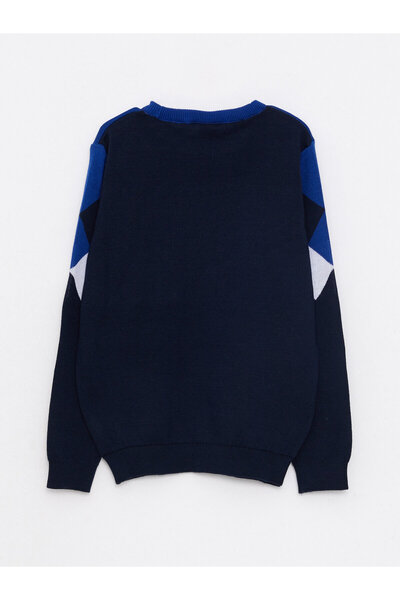 LC Waikiki Boys' Knitwear Sweater - Long Sleeve, Crew Neck, Patterned