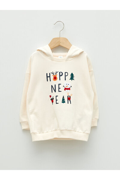 LC Waikiki Long Sleeve New Year Themed Baby Boy Hoodie