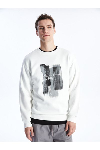 LC Waikiki Ανδρικό φούτερ - Crew Neck, Μακρυμάνικο, εμπριμέ