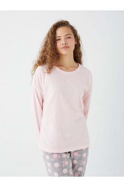 LC Waikiki Dámské pyžamo s dlouhým rukávem a vzorem Crew Neck