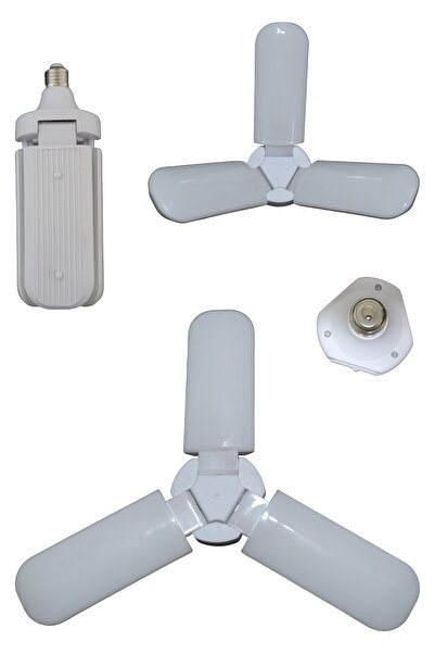 Yıldız Led 3 Kollu Kanatlı Pervane Şeklinde Açılabilir Led Lamba Ampul Enerji...