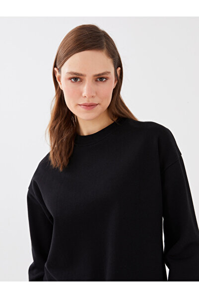 LC Waikiki Crew Neck Plain Long Sleeve Oversize Women's Sweatshirt Tunic