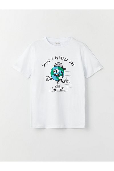 LC Waikiki Jungen – Kurzarm-T-Shirt mit Rundhalsausschnitt und Aufdruck