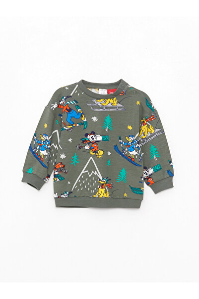 LC Waikiki Crew nyakú, hosszú ujjú Mickey Mouse nyomott babafiús pulóver és melegítőnadrág