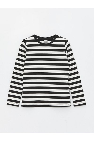 LC Waikiki Long Sleeve Striped Crew Neck Girl's T-Shirt