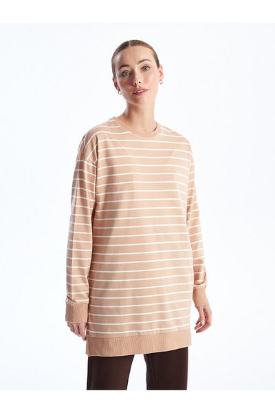LC Waikiki Crew Neck Striped Long Sleeve Oversize Women's Tunic