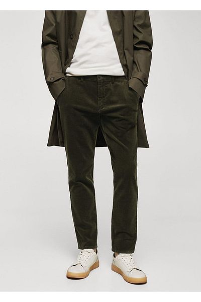 MANGO Man Corduroy Trousers - Slim Fit and Drawstring