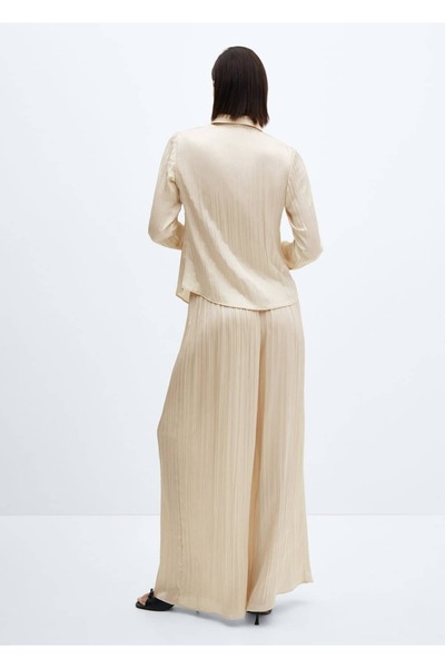 MANGO Woman Pilili saten gömlek