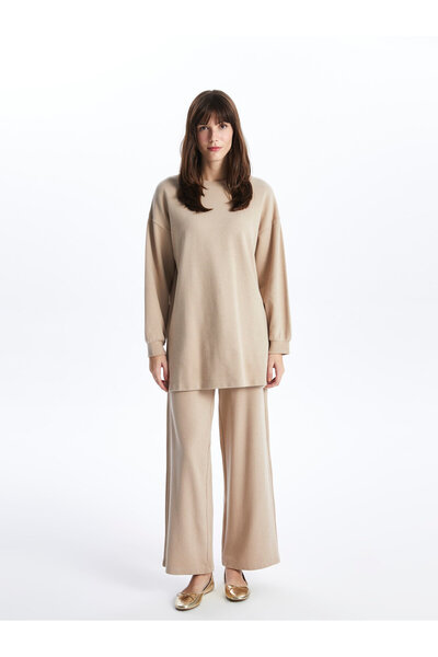 LC Waikiki Women's Tunic - Crew Neck, Solid, Long Sleeve