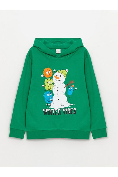 LC Waikiki Printed Long Sleeve Boys' Hoodie