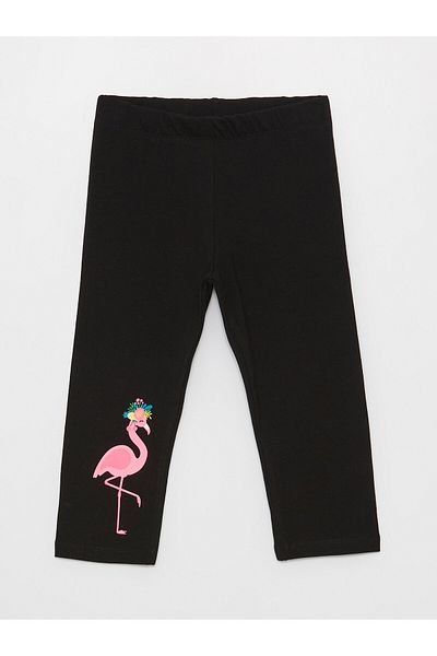 LC Waikiki 3/4 Length Printed and Elastic Waist Tights for Girls