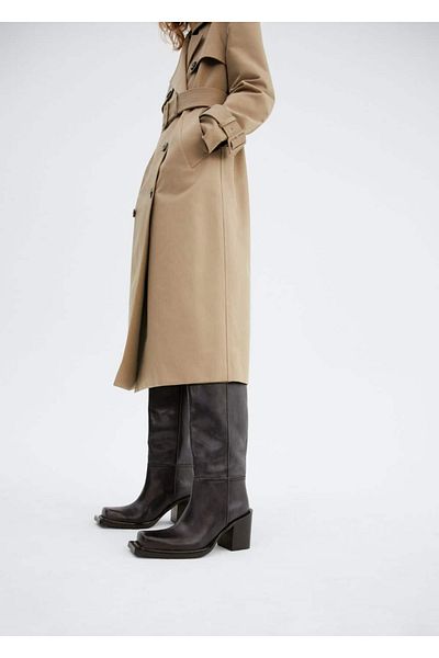 MANGO Woman Lange Lederstiefel