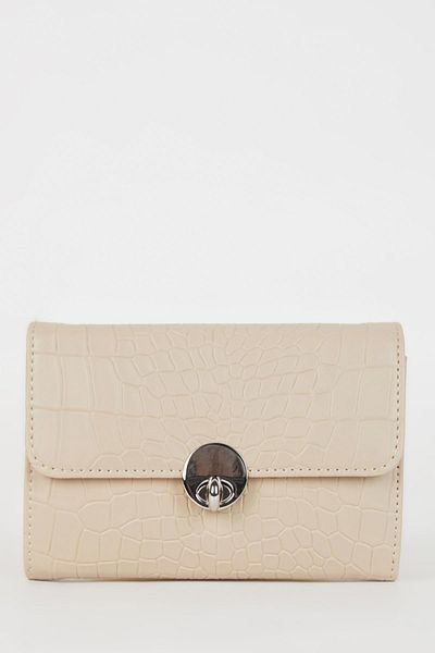 DeFacto Women's Crocodile Patterned Faux Leather Wallet C3318Axns