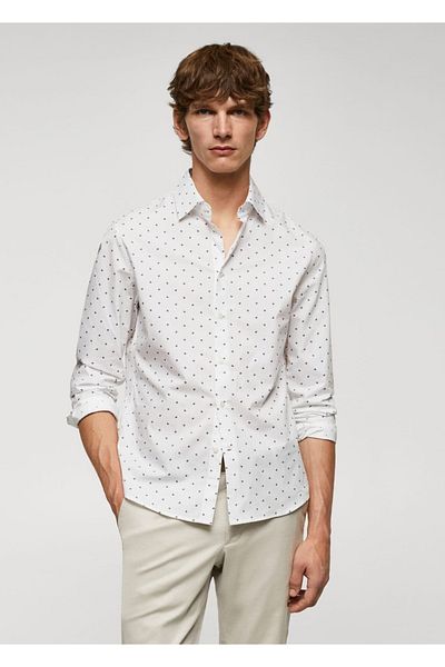 MANGO Man T-shirt z nadrukiem, wykonany w 100% z bawełny