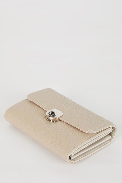 DeFacto Women's Crocodile Patterned Faux Leather Wallet C3318Axns