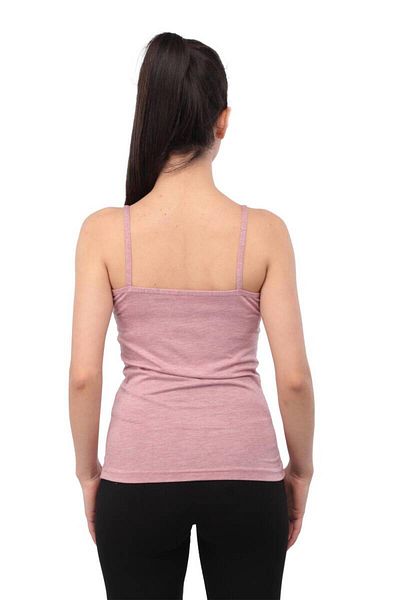 Lonca Tekstil Women's Rope Strap Dried Rose Cotton Undershirt