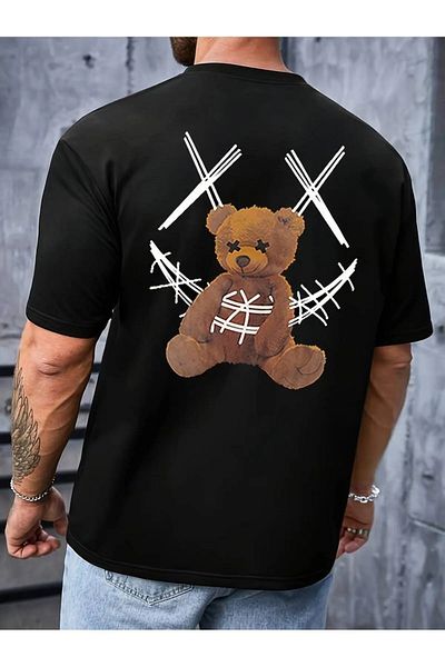 AMMA Μπλουζάκι Unisex Teddy Bear Printed Oversize 100% Cotton Boyfriend