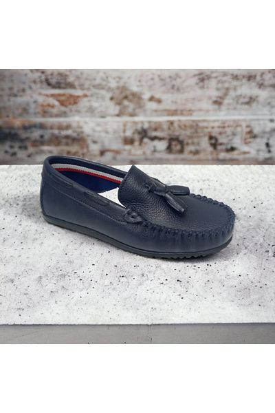 PATİK BEBE pantofi balerini ortopedici din piele naturala pentru baieti bleumarin