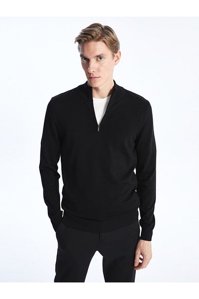 LC Waikiki Men's Knitwear Sweater - Stand Collar, Long Sleeve