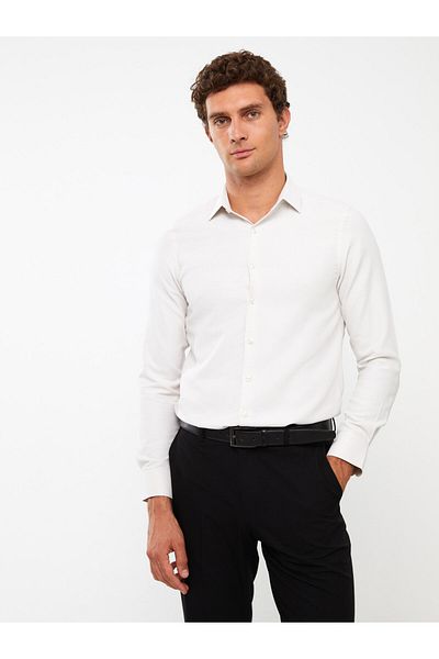 LC Waikiki Pánská košile - Slim Fit, Dlouhý rukáv, Dobby