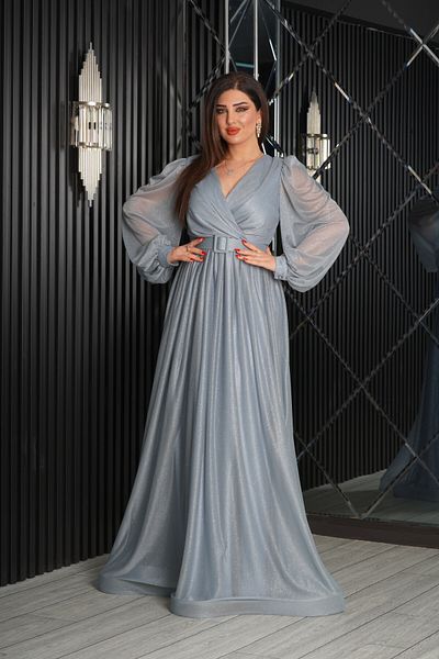 Matik Abiyem Glittery Tulle Evening Dress