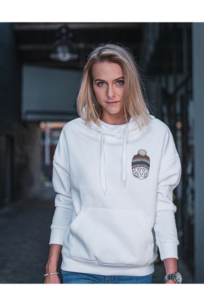 AEMİ Φούτερ με κουκούλα Unisex Cat Printed Oversize