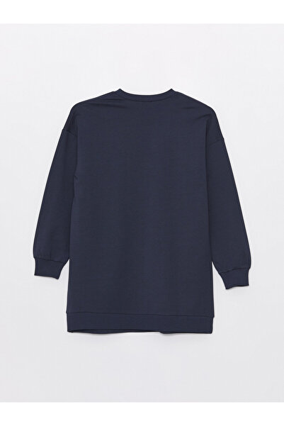 LC Waikiki Dámská mikina tunika - výstřih, pevný dlouhý rukáv