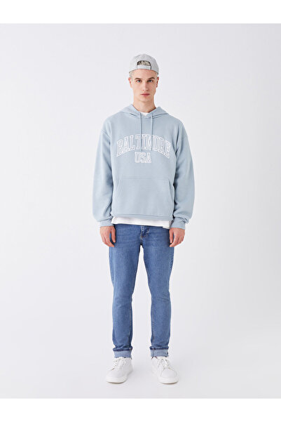 LC Waikiki Uzun Kollu Baskılı Erkek Hoodie