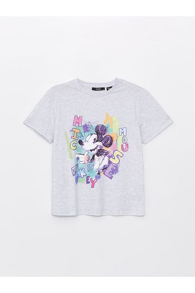 LC Waikiki Mickey Mouse Printed Women's T-Shirt - Crew Neck, Short Sleeve