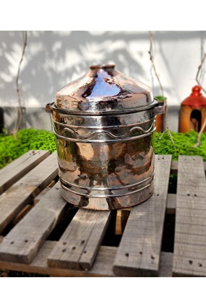 BEGÜLDAN Bakır Un -bakliyat Saklama Kovası Eski Su Kazanı 25x25 Cm Beg_4609