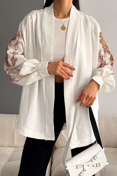 FEMELLE Women's Standard Size Embroidered Sequin Sequin Oversize Jacket