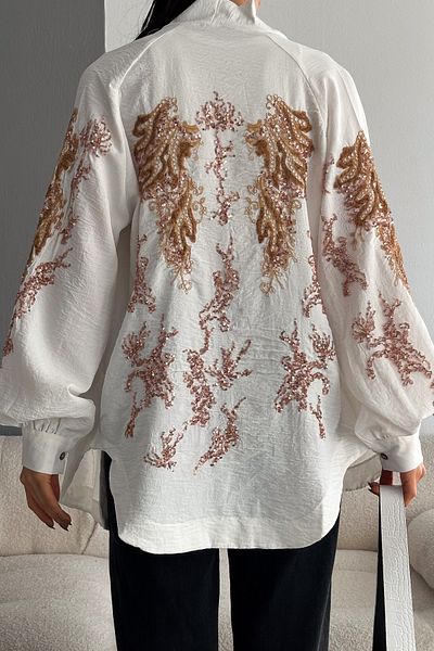FEMELLE Women's Standard Size Embroidered Sequin Sequin Oversize Jacket