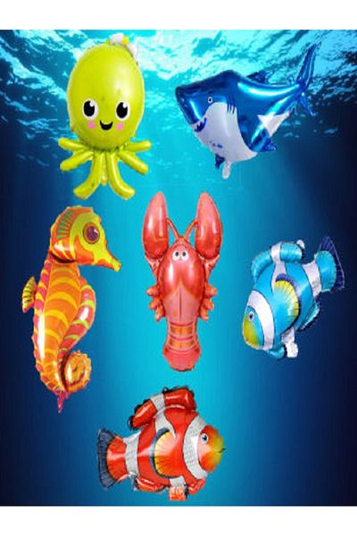 Kazanabil 6-PIECE OCEAN VIVES FOIL BALLON SET