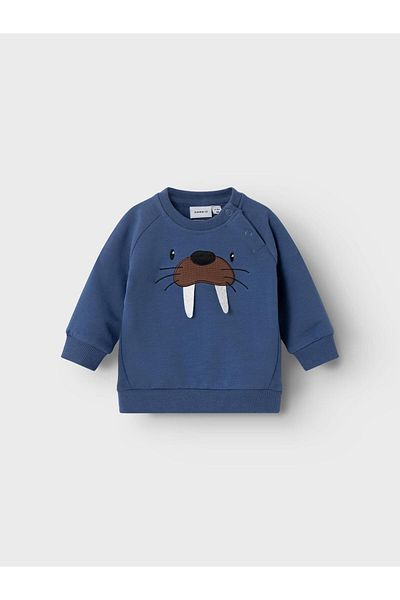 name ıt Blue Raised Baby Boy Sweatshirt