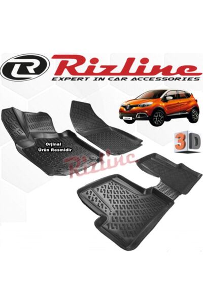 Rizline Renault Captur 3d Paspas Havuzlu 2013 - 2018 Arası Siyah 4 Parça Set