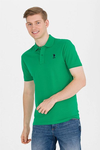 U.S. Polo Assn. Ανδρικό μπλουζάκι με πράσινο πόλο γιακά