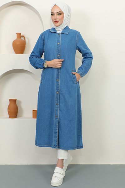 benguen 7809 Lange Jeansmütze Marineblau